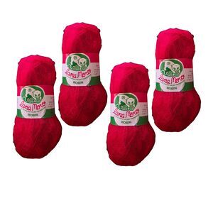 LANA MORO Red Robin ITALY Wool Mohair Blend Knitting Yarn Lot Set 4 Skeins New